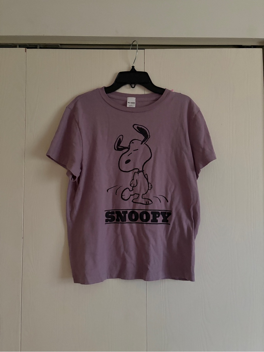 Re/Done Snoopy Lavender Crewneck Tee - Picture 2 of 5